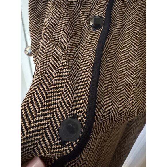 Misook Brown Long line Chevron Print Acrylic Duster Cardigan 1X Plus - Picture 2 of 7